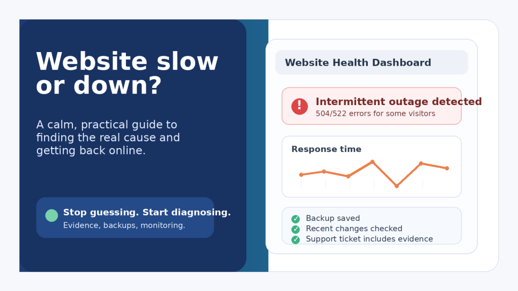 Website Down or Painfully Slow? Here’s the Calm, Practical Fix When Your Host Says ‘Everything Looks Fine’